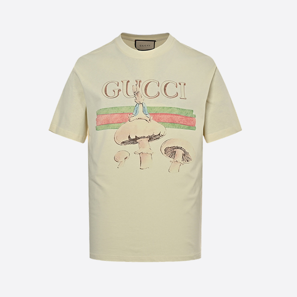 Gucci 25ss Funny Cartoon Series Printed Short Sleeve ushroom