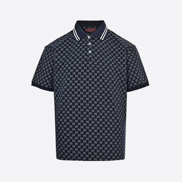 Gucci 25ss full print jacquard Polo short sleeve