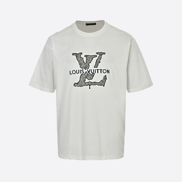 Louis Vuitton 25ss flocked lettering laminated short sleeves