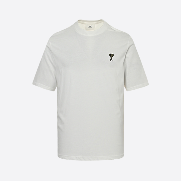 Ami 25ss Snake Year Limited Edition Snake Pattern Heart Short Sleeve White