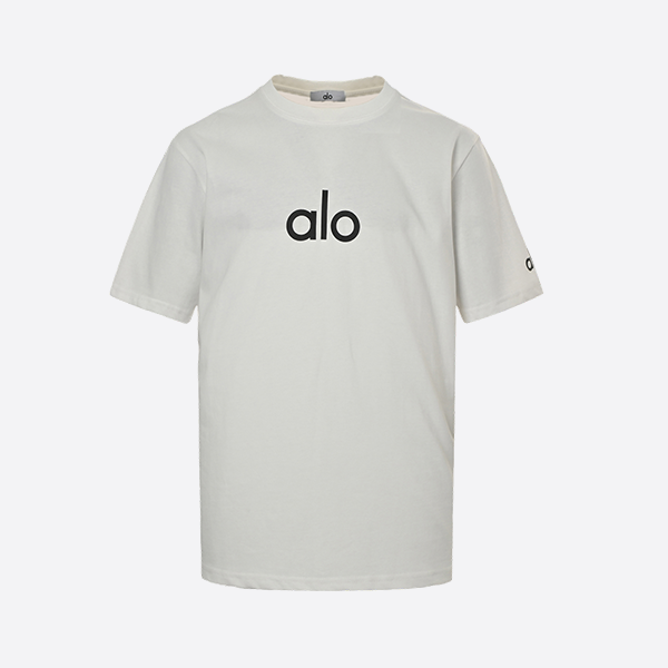 alo basic letter logo print short sleeve