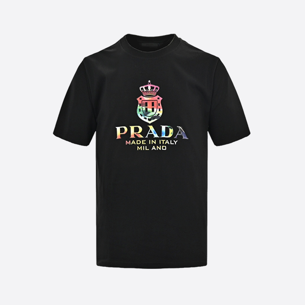 Prada 24ss gradient crown logo print short sleeves