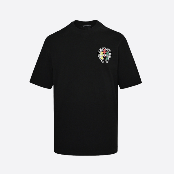Chrome Hearts tricolor cross-dyed horseshoe print short sleeves
