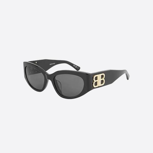 Balenciaga Sunglasses Black Frame Gold LOGO BB0324SK
