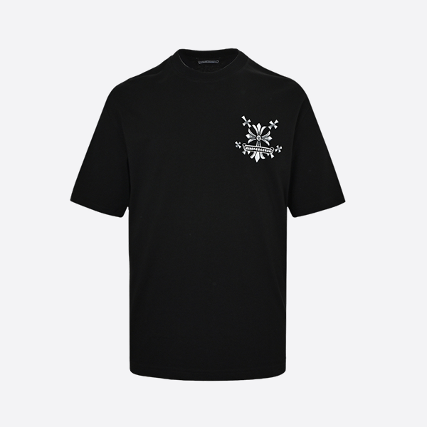 Chrome Hearts Sanskrit cross distressed print short sleeves