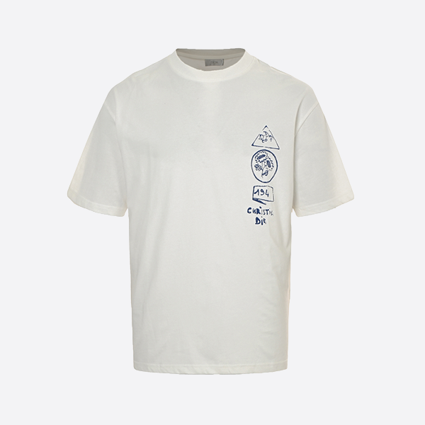 Dior 25ss printed logo short sleeve