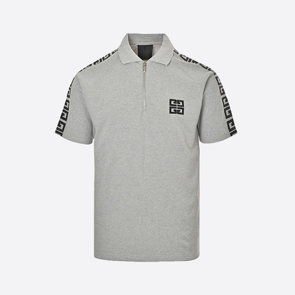 Givenchy Half Zip Chest Four Square Logo Short Sleeve