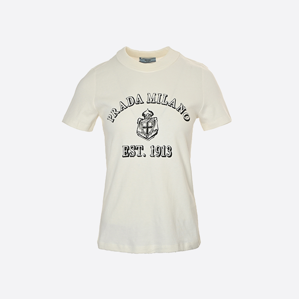 Prada 25ss lettering print short sleeve
