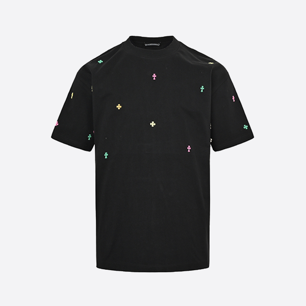 Chrome Hearts 25ss colorful rivet cross embellished short sleeves
