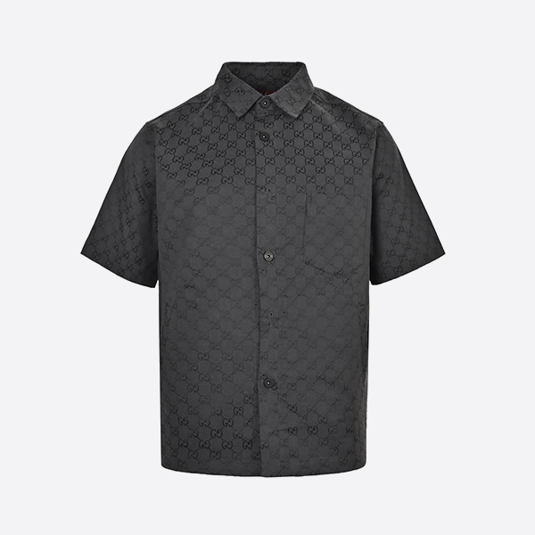 Gucci 25ss full print monogram jacquard suit short sleeve shirt