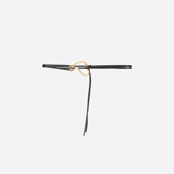 Bottega Veneta Curved Buckle Belt Black