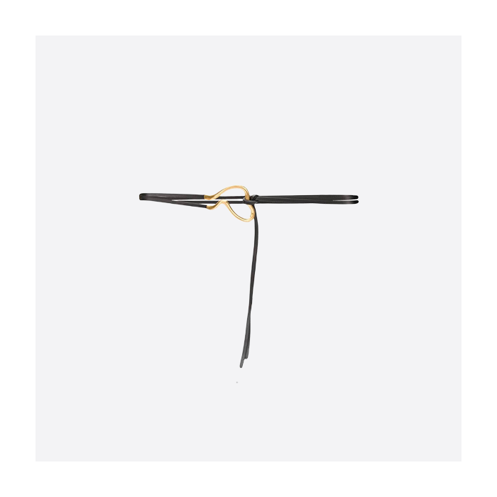 Bottega Veneta Curved Buckle Belt Black