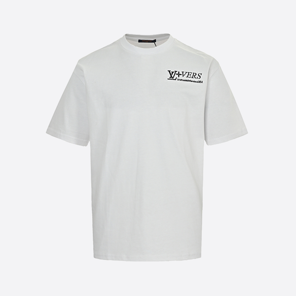 Louis Vuitton 25ss three flower slogan towel embroidered short sleeves