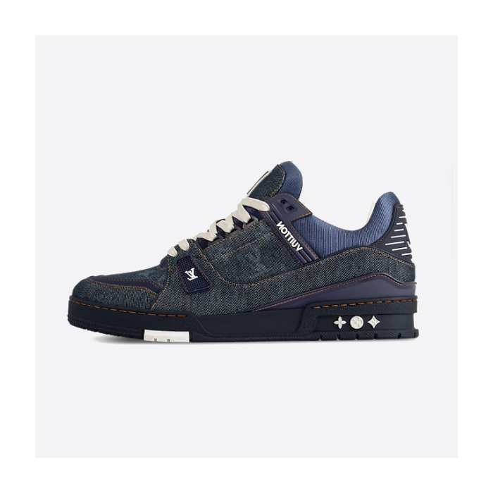 Louis Vuitton Trainer 2025 Denim Color Sneakers 1AHT37