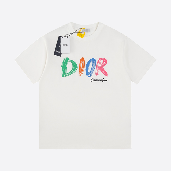 Dior 25SS spring and summer new color printed letter short-sleeved T-shirt
