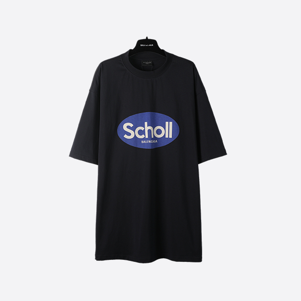 Balenciaga SS25 Scholl blue printed short sleeves