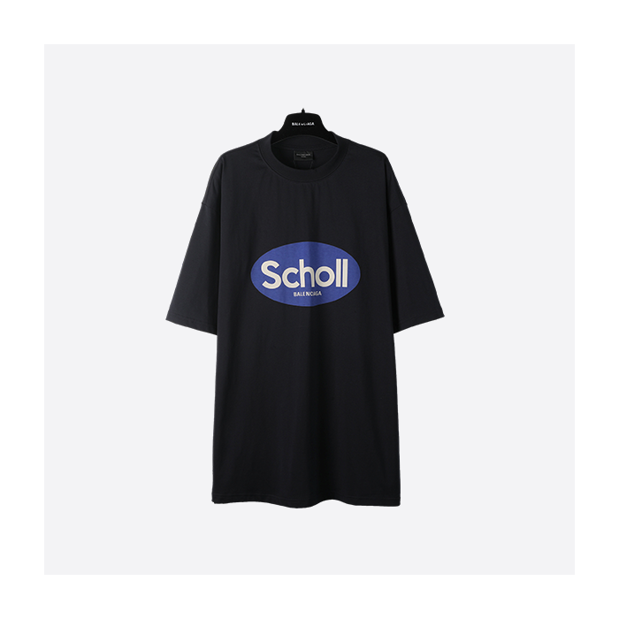 Balenciaga SS25 Scholl blue printed short sleeves