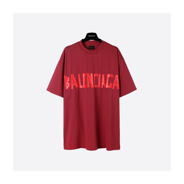 Balenciaga SS25 Masking Tape Grey Short Sleeve