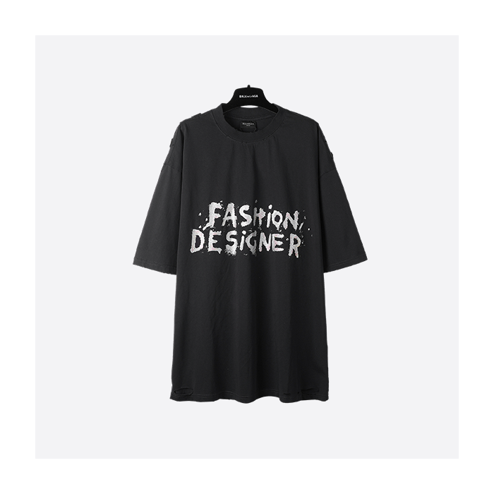 Balenciaga SS25 Paris Gold Glitter Short Sleeve