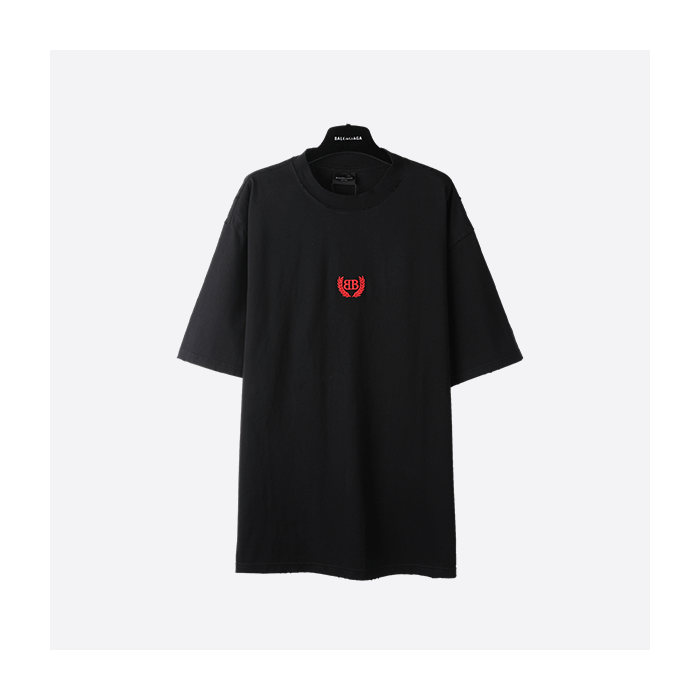 Balenciaga SS25 short sleeves with wheat ear embroidery on the chest