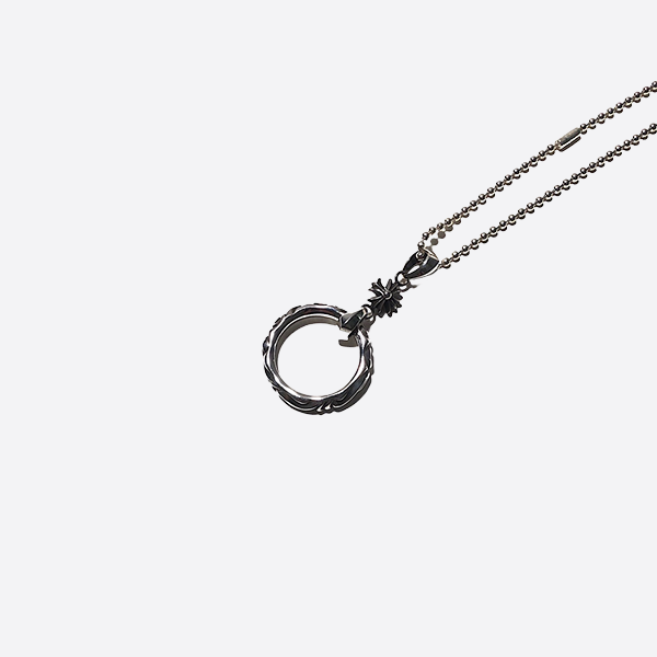 Chrome Hearts 925 Silver Cross Vine Hoop Necklace 240001093436