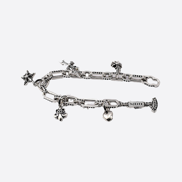 Chrome Hearts S925 sterling silver multi-element cross anchor vintage bracelet 15163-241007-0284