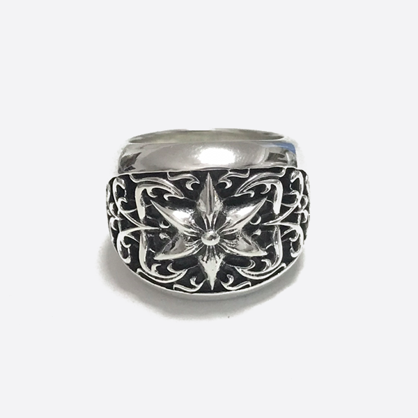 Chrome Hearts s925 sterling silver round tomb ring a22-0236